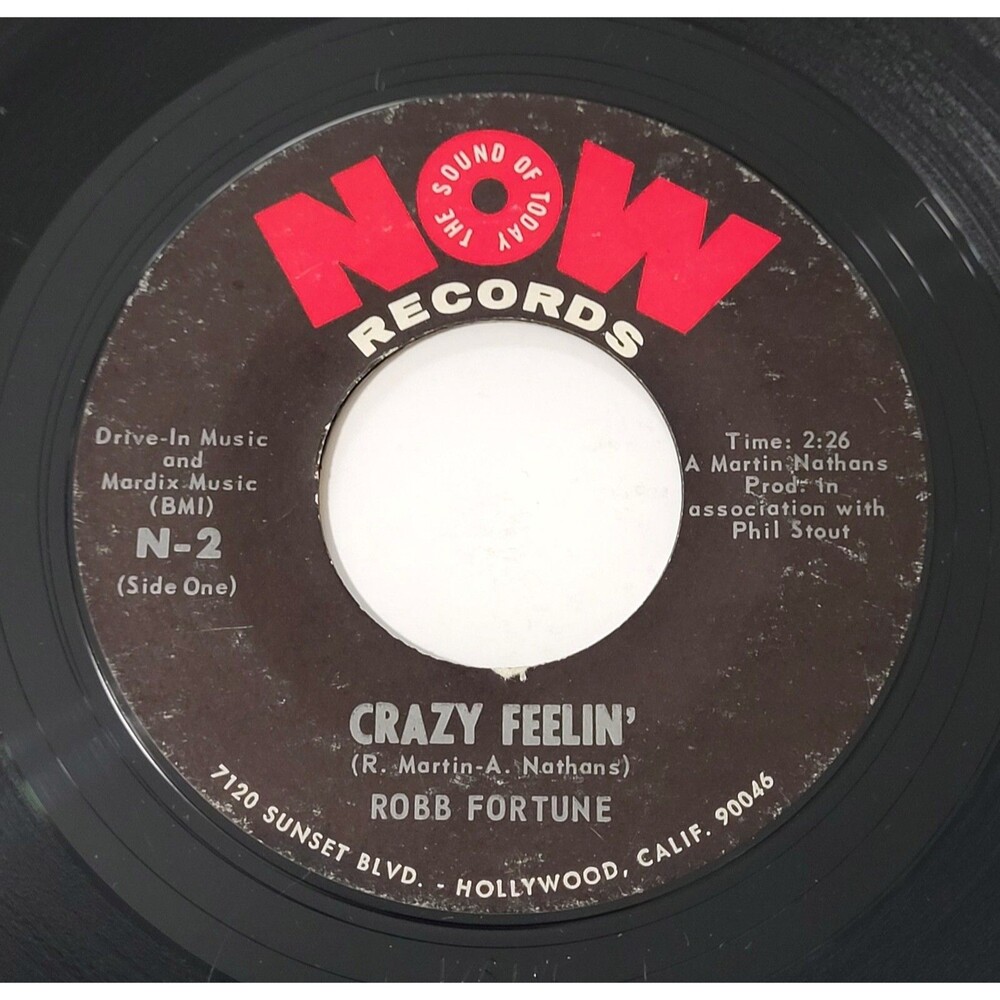 Robb Fortune Crazy Feeling / Sweetheart Of Mine 45 RPM Vinyl NOW VG Mod Soul '68